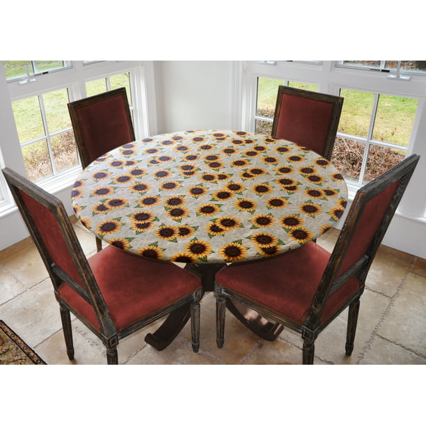 Elastic Edged Table Cover Global Coffee Pattern Oblong Tables up to 48 W x 68L